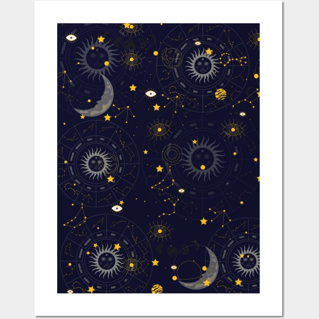 galaxy space art pattern cute milky way Wall Art by IncognitobyE